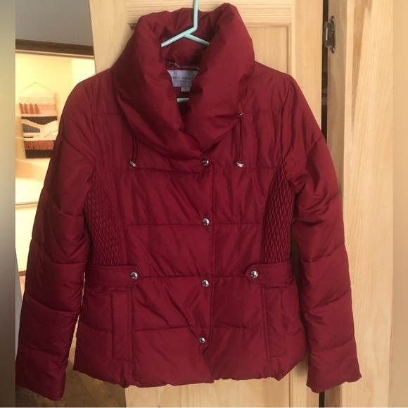 Marc New York dark red Puffer Jacket with Shawl collar Size M - Picture 1 of 11